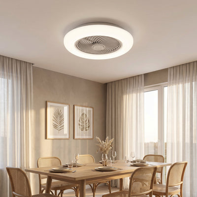 Ventilateur de plafond lames invisibles 52 cm Tervio dans une salle a manger