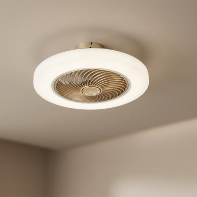 Ventilateur de plafond lames invisibles Tervio coloris doré