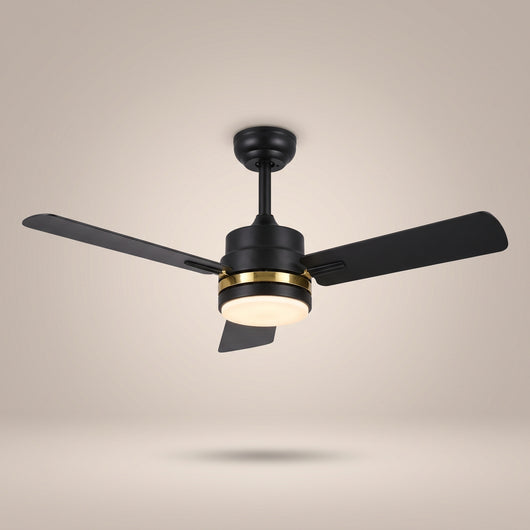 Ventilateur de plafond LED Aurelys noir et or