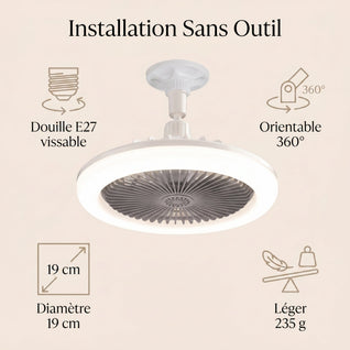 Ventilateur Plafonnier E27 3 en 1 avec Télécommande | Ovelys