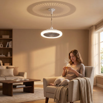 Ventilateur plafonnier E27 Ovelys dans un salon