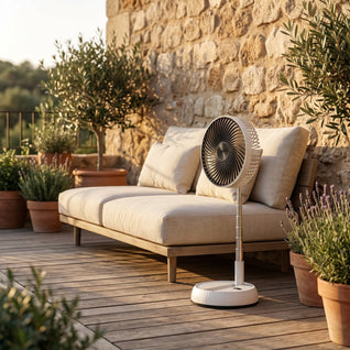Ventilateur Sur Pied Pliable Rechargeable 5400mAh Télécommande | Zelvio