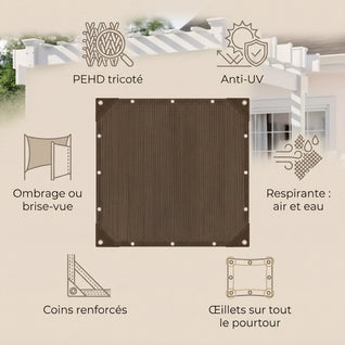 Voile d'Ombrage Rectangulaire HDPE Anti-UV Respirante | Brisven